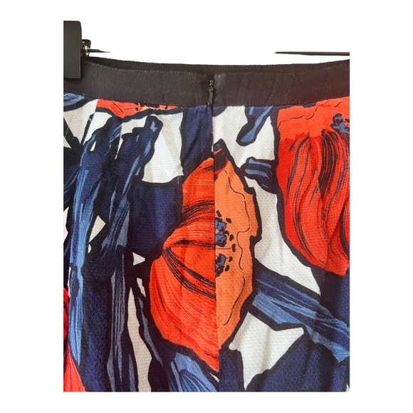 Anthropologie Moulinette Soeurs Navy & Red Poppies Fantastic Field Skirt Sz 6 - Picture 7 of 16